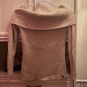Off the shoulder cream sweater